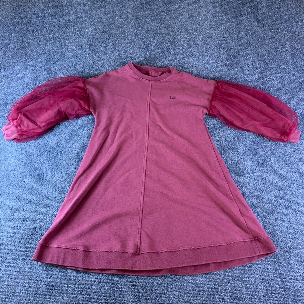 Il Gufo A-Line Dress Girls 8 Pink Good Tulle Puff Sleeve Seam A20VL398M0100
